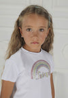 T-shirt unique con strass colorati