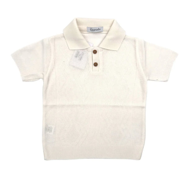 Polo in filo neonato con bottoni