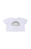 T-shirt unique con strass colorati