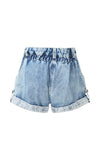 Shorts con risvolto in denim