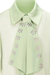 Camicia Cropped Trasparente con Cravatta Gioiello