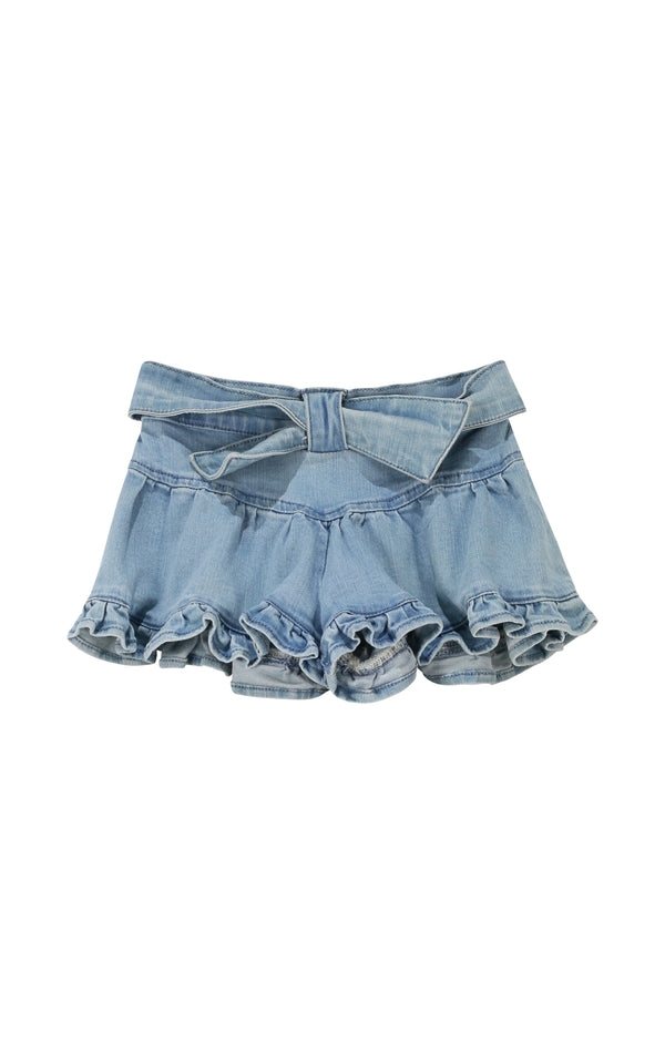 Shorts in denim effetto gonna