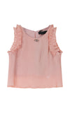 Top con rouches in georgette plissè