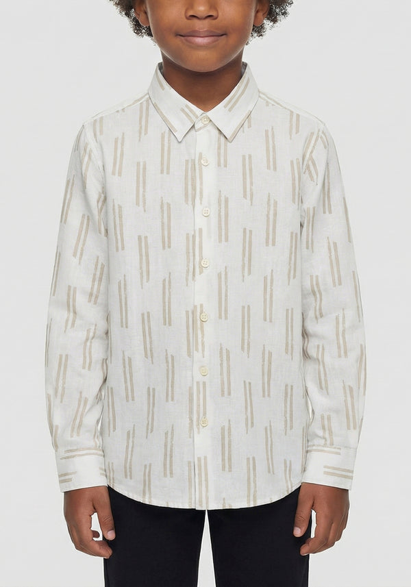 Camicia manica lunga misto lino