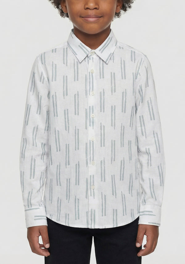 Camicia manica lunga misto lino