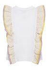 T-shirt multicolor con volant