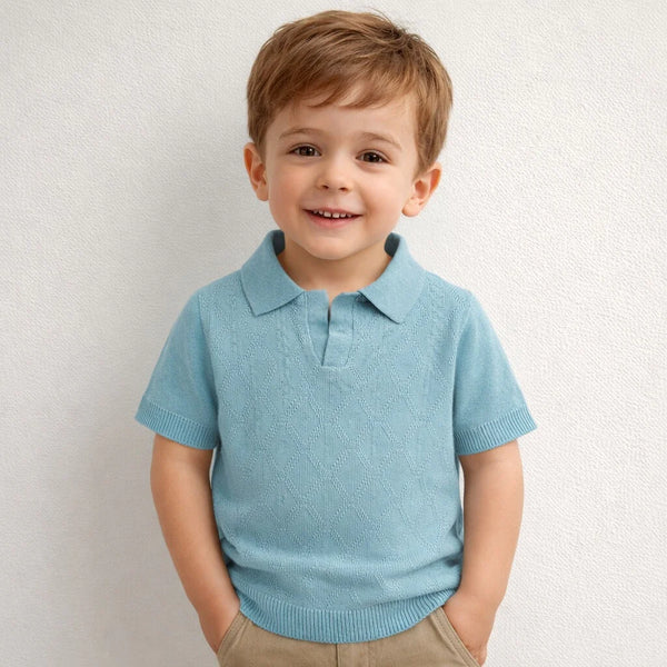 Newborn yarn polo shirt