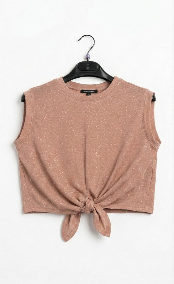 Top in tessuto lurex