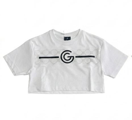 T-shirt cropped con stampa G