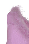Vestito in tulle con piume