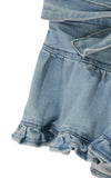 Shorts in denim effetto gonna
