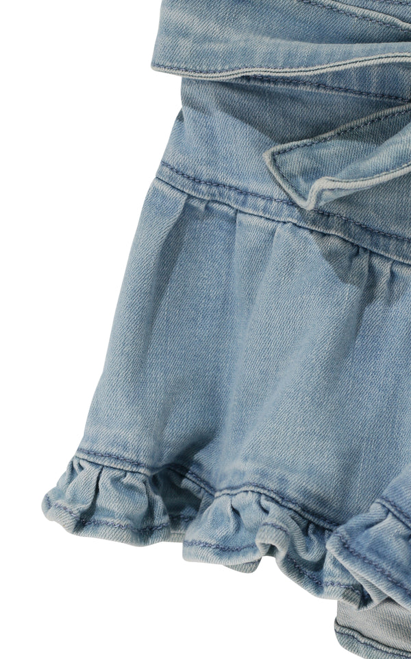 Shorts in denim effetto gonna