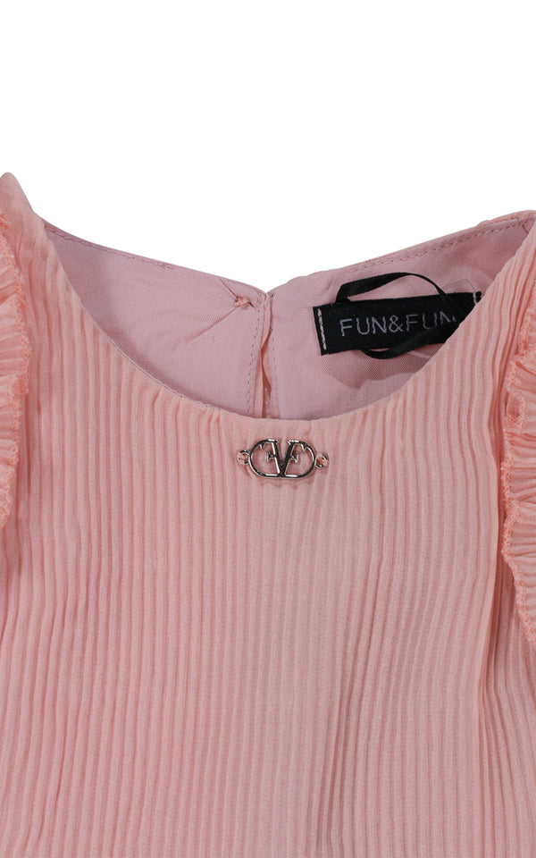 Top con rouches in georgette plissè