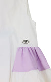 Abito smanicato con balze multicolor