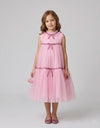 Abito smanicato in tulle