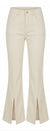 Pantalone in bull denim con spacco frontale